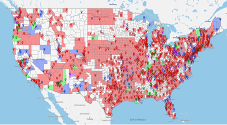 Servicer Provider location map